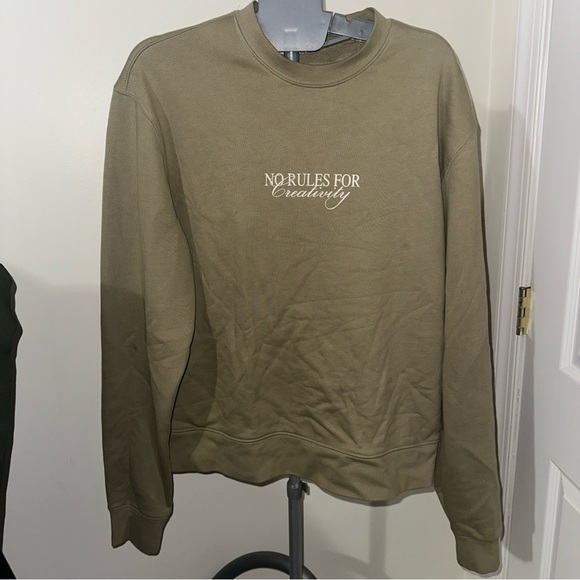 Zara Olive Crewneck Men's Sweater size L - Picture 1 of 4